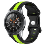 Correia de Relógio em Silicone Bicolor com Fivela Borboleta 22mm, Para Samsung Galaxy Watch3 45mm, Para Samsung Galaxy Watch 46mm, Para Samsung Gear S3 Classic, Para Samsung Gear S3 Frontier