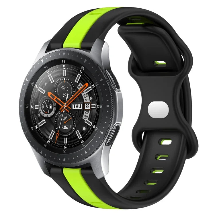 Correia de Relógio em Silicone Bicolor com Fivela Borboleta 22mm, Para Samsung Galaxy Watch3 45mm, Para Samsung Galaxy Watch 46mm, Para Samsung Gear S3 Classic, Para Samsung Gear S3 Frontier