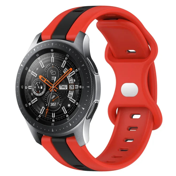 Correia de Relógio em Silicone Bicolor com Fivela Borboleta 22mm, Para Samsung Galaxy Watch3 45mm, Para Samsung Galaxy Watch 46mm, Para Samsung Gear S3 Classic, Para Samsung Gear S3 Frontier