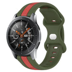 Correia de Relógio em Silicone Bicolor com Fivela Borboleta 22mm, Para Samsung Galaxy Watch3 45mm, Para Samsung Galaxy Watch 46mm, Para Samsung Gear S3 Classic, Para Samsung Gear S3 Frontier