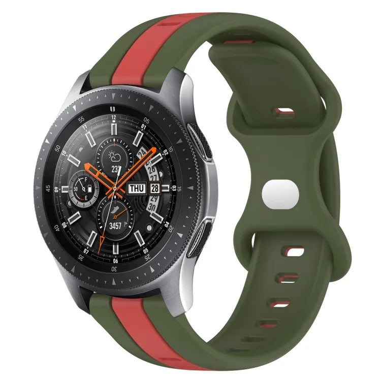 Correia de Relógio em Silicone Bicolor com Fivela Borboleta 22mm, Para Samsung Galaxy Watch3 45mm, Para Samsung Galaxy Watch 46mm, Para Samsung Gear S3 Classic, Para Samsung Gear S3 Frontier