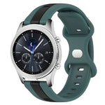 Correia de Relógio em Silicone Bicolor com Fivela Borboleta 22mm, Para Samsung Galaxy Watch3 45mm, Para Samsung Galaxy Watch 46mm, Para Samsung Gear S3 Classic, Para Samsung Gear S3 Frontier