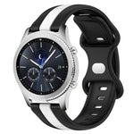 Correia de Relógio em Silicone Bicolor com Fivela Borboleta 22mm, Para Samsung Galaxy Watch3 45mm, Para Samsung Galaxy Watch 46mm, Para Samsung Gear S3 Classic, Para Samsung Gear S3 Frontier