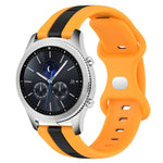 Correia de Relógio em Silicone Bicolor com Fivela Borboleta 22mm, Para Samsung Galaxy Watch3 45mm, Para Samsung Galaxy Watch 46mm, Para Samsung Gear S3 Classic, Para Samsung Gear S3 Frontier