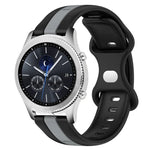 Correia de Relógio em Silicone Bicolor com Fivela Borboleta 22mm, Para Samsung Galaxy Watch3 45mm, Para Samsung Galaxy Watch 46mm, Para Samsung Gear S3 Classic, Para Samsung Gear S3 Frontier