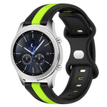 Correia de Relógio em Silicone Bicolor com Fivela Borboleta 22mm, Para Samsung Galaxy Watch3 45mm, Para Samsung Galaxy Watch 46mm, Para Samsung Gear S3 Classic, Para Samsung Gear S3 Frontier