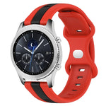 Correia de Relógio em Silicone Bicolor com Fivela Borboleta 22mm, Para Samsung Galaxy Watch3 45mm, Para Samsung Galaxy Watch 46mm, Para Samsung Gear S3 Classic, Para Samsung Gear S3 Frontier