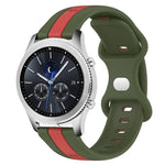 Correia de Relógio em Silicone Bicolor com Fivela Borboleta 22mm, Para Samsung Galaxy Watch3 45mm, Para Samsung Galaxy Watch 46mm, Para Samsung Gear S3 Classic, Para Samsung Gear S3 Frontier