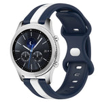 Correia de Relógio em Silicone Bicolor com Fivela Borboleta 22mm, Para Samsung Galaxy Watch3 45mm, Para Samsung Galaxy Watch 46mm, Para Samsung Gear S3 Classic, Para Samsung Gear S3 Frontier
