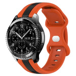 Correia de Relógio em Silicone Bicolor com Fivela Borboleta 22mm, Para Samsung Galaxy Watch3 45mm, Para Samsung Galaxy Watch 46mm, Para Samsung Gear S3 Classic, Para Samsung Gear S3 Frontier