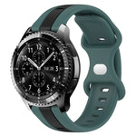 Correia de Relógio em Silicone Bicolor com Fivela Borboleta 22mm, Para Samsung Galaxy Watch3 45mm, Para Samsung Galaxy Watch 46mm, Para Samsung Gear S3 Classic, Para Samsung Gear S3 Frontier