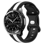 Correia de Relógio em Silicone Bicolor com Fivela Borboleta 22mm, Para Samsung Galaxy Watch3 45mm, Para Samsung Galaxy Watch 46mm, Para Samsung Gear S3 Classic, Para Samsung Gear S3 Frontier