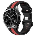 Correia de Relógio em Silicone Bicolor com Fivela Borboleta 22mm, Para Samsung Galaxy Watch3 45mm, Para Samsung Galaxy Watch 46mm, Para Samsung Gear S3 Classic, Para Samsung Gear S3 Frontier