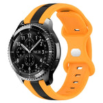 Correia de Relógio em Silicone Bicolor com Fivela Borboleta 22mm, Para Samsung Galaxy Watch3 45mm, Para Samsung Galaxy Watch 46mm, Para Samsung Gear S3 Classic, Para Samsung Gear S3 Frontier
