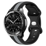 Correia de Relógio em Silicone Bicolor com Fivela Borboleta 22mm, Para Samsung Galaxy Watch3 45mm, Para Samsung Galaxy Watch 46mm, Para Samsung Gear S3 Classic, Para Samsung Gear S3 Frontier