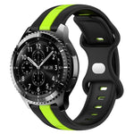 Correia de Relógio em Silicone Bicolor com Fivela Borboleta 22mm, Para Samsung Galaxy Watch3 45mm, Para Samsung Galaxy Watch 46mm, Para Samsung Gear S3 Classic, Para Samsung Gear S3 Frontier