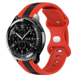 Correia de Relógio em Silicone Bicolor com Fivela Borboleta 22mm, Para Samsung Galaxy Watch3 45mm, Para Samsung Galaxy Watch 46mm, Para Samsung Gear S3 Classic, Para Samsung Gear S3 Frontier