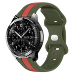 Correia de Relógio em Silicone Bicolor com Fivela Borboleta 22mm, Para Samsung Galaxy Watch3 45mm, Para Samsung Galaxy Watch 46mm, Para Samsung Gear S3 Classic, Para Samsung Gear S3 Frontier