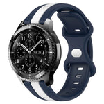 Correia de Relógio em Silicone Bicolor com Fivela Borboleta 22mm, Para Samsung Galaxy Watch3 45mm, Para Samsung Galaxy Watch 46mm, Para Samsung Gear S3 Classic, Para Samsung Gear S3 Frontier