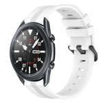 Correia de relógio em silicone riscada côncava de 22mm, para Samsung Galaxy Watch3 45mm, para Samsung Galaxy Watch 46mm, para Samsung Gear S3 Classic, para Samsung Gear S3 Frontier