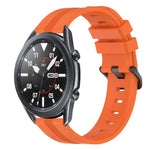 Correia de relógio em silicone riscada côncava de 22mm, para Samsung Galaxy Watch3 45mm, para Samsung Galaxy Watch 46mm, para Samsung Gear S3 Classic, para Samsung Gear S3 Frontier