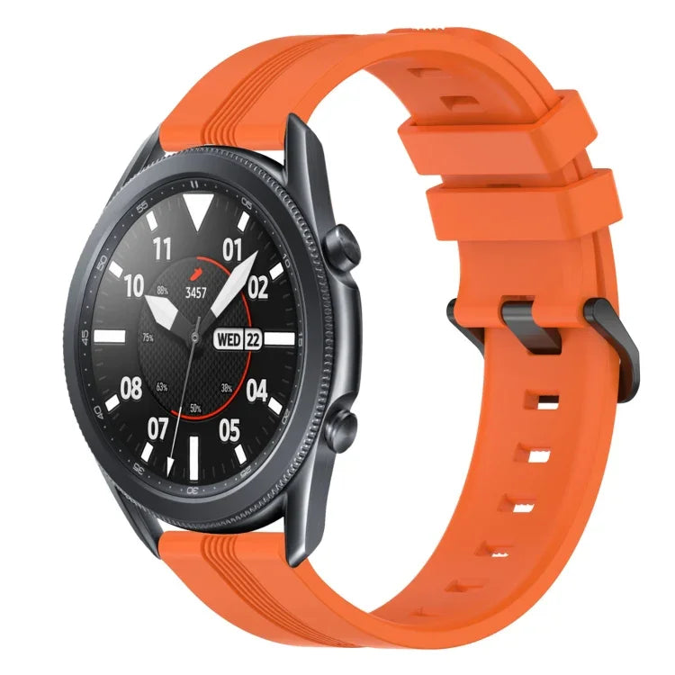 Correia de relógio em silicone riscada côncava de 22mm, para Samsung Galaxy Watch3 45mm, para Samsung Galaxy Watch 46mm, para Samsung Gear S3 Classic, para Samsung Gear S3 Frontier