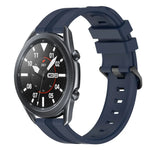 Correia de relógio em silicone riscada côncava de 22mm, para Samsung Galaxy Watch3 45mm, para Samsung Galaxy Watch 46mm, para Samsung Gear S3 Classic, para Samsung Gear S3 Frontier