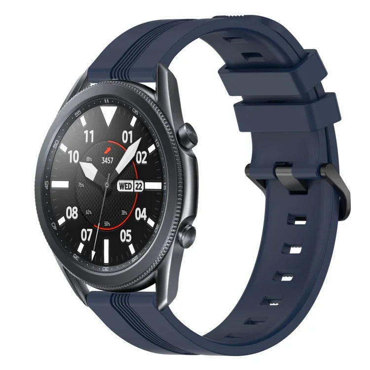Correia de relógio em silicone riscada côncava de 22mm, para Samsung Galaxy Watch3 45mm, para Samsung Galaxy Watch 46mm, para Samsung Gear S3 Classic, para Samsung Gear S3 Frontier