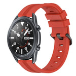 Correia de relógio em silicone riscada côncava de 22mm, para Samsung Galaxy Watch3 45mm, para Samsung Galaxy Watch 46mm, para Samsung Gear S3 Classic, para Samsung Gear S3 Frontier