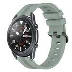 Correia de relógio em silicone riscada côncava de 22mm, para Samsung Galaxy Watch3 45mm, para Samsung Galaxy Watch 46mm, para Samsung Gear S3 Classic, para Samsung Gear S3 Frontier