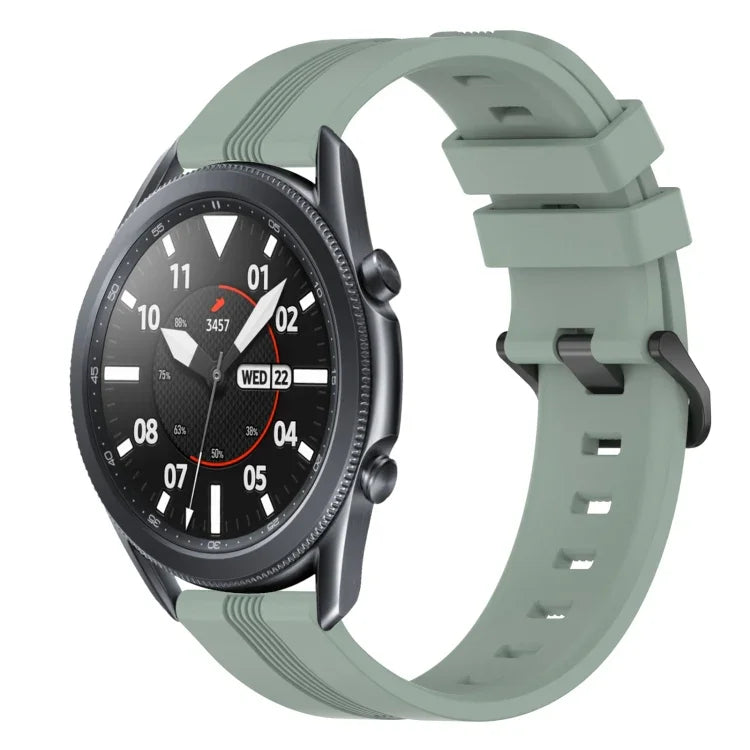 Correia de relógio em silicone riscada côncava de 22mm, para Samsung Galaxy Watch3 45mm, para Samsung Galaxy Watch 46mm, para Samsung Gear S3 Classic, para Samsung Gear S3 Frontier