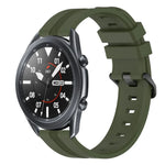 Correia de relógio em silicone riscada côncava de 22mm, para Samsung Galaxy Watch3 45mm, para Samsung Galaxy Watch 46mm, para Samsung Gear S3 Classic, para Samsung Gear S3 Frontier