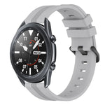 Correia de relógio em silicone riscada côncava de 22mm, para Samsung Galaxy Watch3 45mm, para Samsung Galaxy Watch 46mm, para Samsung Gear S3 Classic, para Samsung Gear S3 Frontier