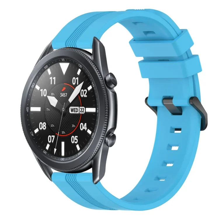 Correia de relógio em silicone riscada côncava de 22mm, para Samsung Galaxy Watch3 45mm, para Samsung Galaxy Watch 46mm, para Samsung Gear S3 Classic, para Samsung Gear S3 Frontier