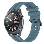 Correia de relógio em silicone riscada côncava de 22mm, para Samsung Galaxy Watch3 45mm, para Samsung Galaxy Watch 46mm, para Samsung Gear S3 Classic, para Samsung Gear S3 Frontier