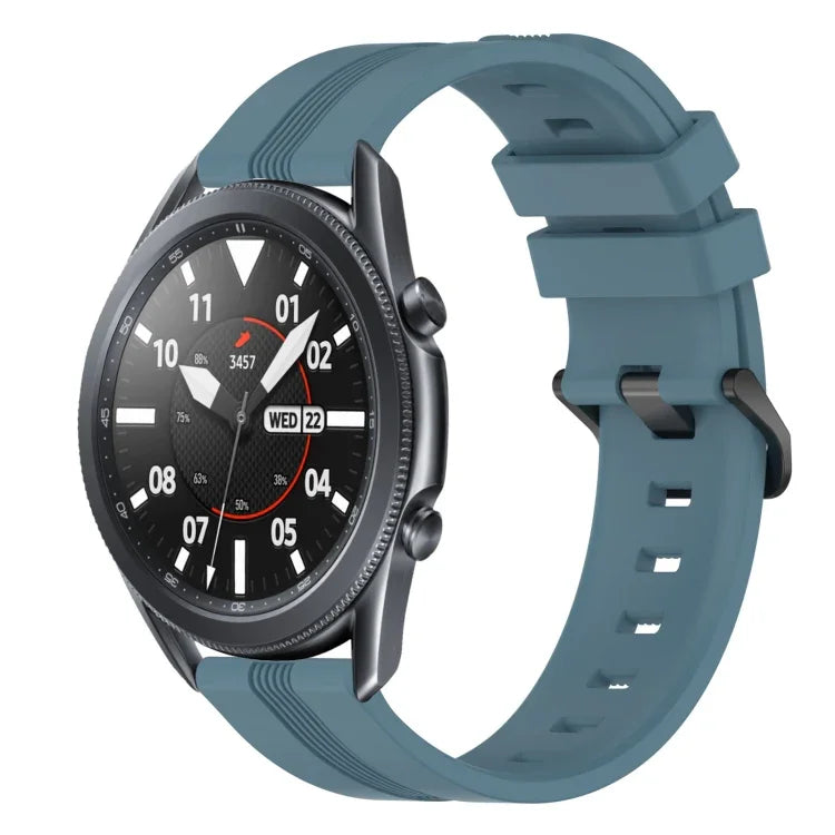 Correia de relógio em silicone riscada côncava de 22mm, para Samsung Galaxy Watch3 45mm, para Samsung Galaxy Watch 46mm, para Samsung Gear S3 Classic, para Samsung Gear S3 Frontier