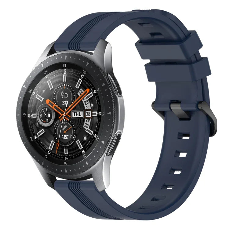 Correia de relógio em silicone riscada côncava de 22mm, para Samsung Galaxy Watch3 45mm, para Samsung Galaxy Watch 46mm, para Samsung Gear S3 Classic, para Samsung Gear S3 Frontier