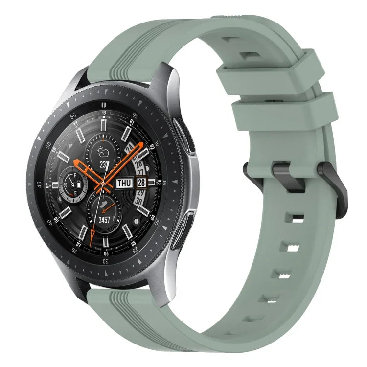 Correia de relógio em silicone riscada côncava de 22mm, para Samsung Galaxy Watch3 45mm, para Samsung Galaxy Watch 46mm, para Samsung Gear S3 Classic, para Samsung Gear S3 Frontier