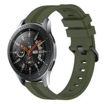 Correia de relógio em silicone riscada côncava de 22mm, para Samsung Galaxy Watch3 45mm, para Samsung Galaxy Watch 46mm, para Samsung Gear S3 Classic, para Samsung Gear S3 Frontier