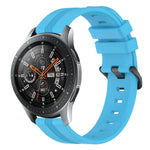 Correia de relógio em silicone riscada côncava de 22mm, para Samsung Galaxy Watch3 45mm, para Samsung Galaxy Watch 46mm, para Samsung Gear S3 Classic, para Samsung Gear S3 Frontier