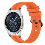 Correia de relógio em silicone riscada côncava de 22mm, para Samsung Galaxy Watch3 45mm, para Samsung Galaxy Watch 46mm, para Samsung Gear S3 Classic, para Samsung Gear S3 Frontier