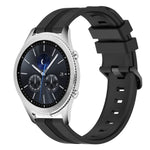 Correia de relógio em silicone riscada côncava de 22mm, para Samsung Galaxy Watch3 45mm, para Samsung Galaxy Watch 46mm, para Samsung Gear S3 Classic, para Samsung Gear S3 Frontier