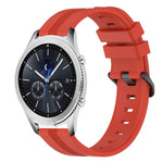 Correia de relógio em silicone riscada côncava de 22mm, para Samsung Galaxy Watch3 45mm, para Samsung Galaxy Watch 46mm, para Samsung Gear S3 Classic, para Samsung Gear S3 Frontier