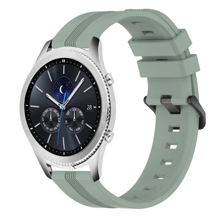 Correia de relógio em silicone riscada côncava de 22mm, para Samsung Galaxy Watch3 45mm, para Samsung Galaxy Watch 46mm, para Samsung Gear S3 Classic, para Samsung Gear S3 Frontier
