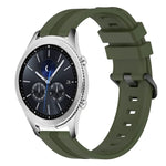 Correia de relógio em silicone riscada côncava de 22mm, para Samsung Galaxy Watch3 45mm, para Samsung Galaxy Watch 46mm, para Samsung Gear S3 Classic, para Samsung Gear S3 Frontier