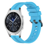 Correia de relógio em silicone riscada côncava de 22mm, para Samsung Galaxy Watch3 45mm, para Samsung Galaxy Watch 46mm, para Samsung Gear S3 Classic, para Samsung Gear S3 Frontier