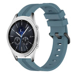 Correia de relógio em silicone riscada côncava de 22mm, para Samsung Galaxy Watch3 45mm, para Samsung Galaxy Watch 46mm, para Samsung Gear S3 Classic, para Samsung Gear S3 Frontier