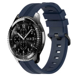 Correia de relógio em silicone riscada côncava de 22mm, para Samsung Galaxy Watch3 45mm, para Samsung Galaxy Watch 46mm, para Samsung Gear S3 Classic, para Samsung Gear S3 Frontier