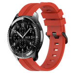 Correia de relógio em silicone riscada côncava de 22mm, para Samsung Galaxy Watch3 45mm, para Samsung Galaxy Watch 46mm, para Samsung Gear S3 Classic, para Samsung Gear S3 Frontier