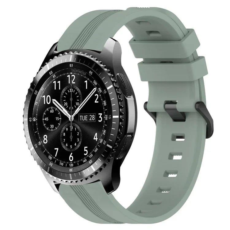 Correia de relógio em silicone riscada côncava de 22mm, para Samsung Galaxy Watch3 45mm, para Samsung Galaxy Watch 46mm, para Samsung Gear S3 Classic, para Samsung Gear S3 Frontier